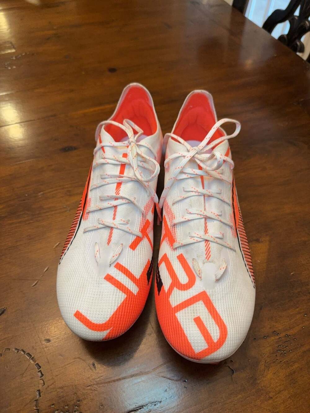 Puma Ultra 5 Ultimate FG/AG Soccer Cleats White/Orange Size 9